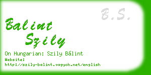 balint szily business card